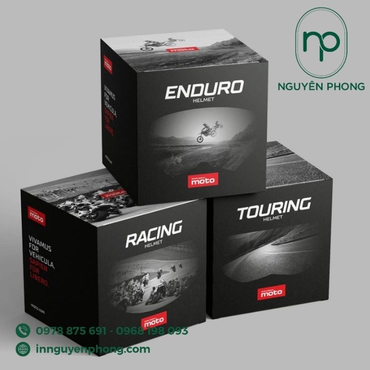 Mẫu hộp carton đựng mũ bảo hiểm thương hiệu 